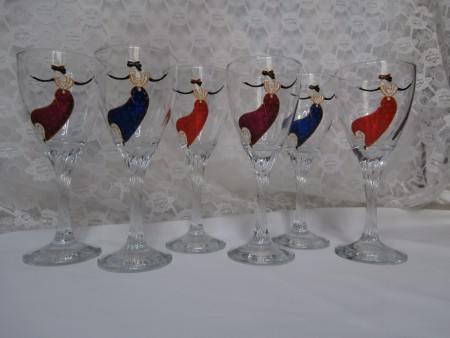 Verres à vin twist Arlésiennes2, 3 couleurs au choix.Existe en verres à eau et flûtes 35e